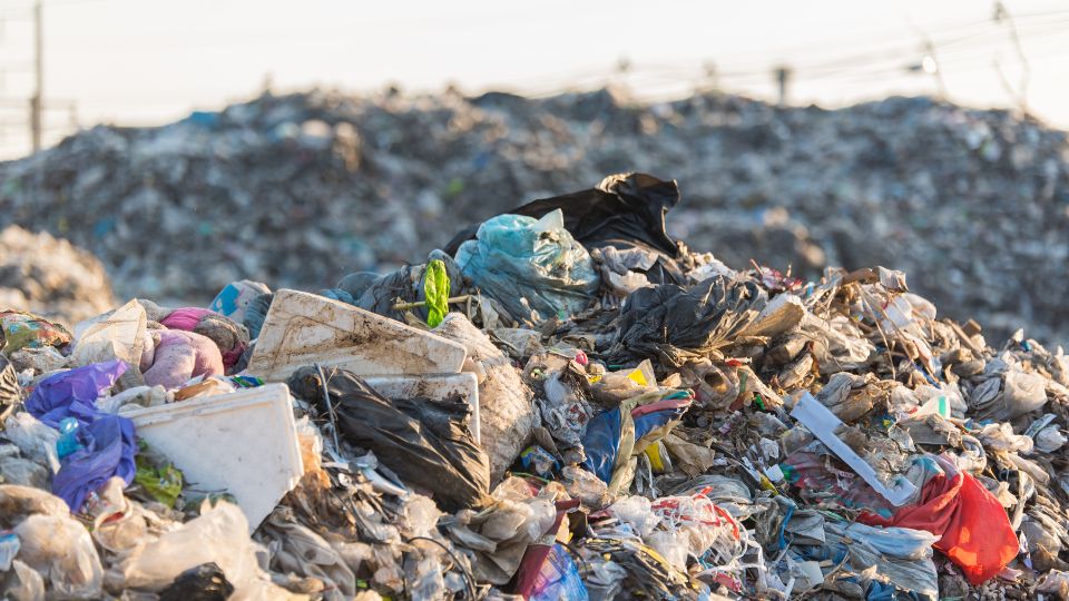 Image of a landfill site containing waste.