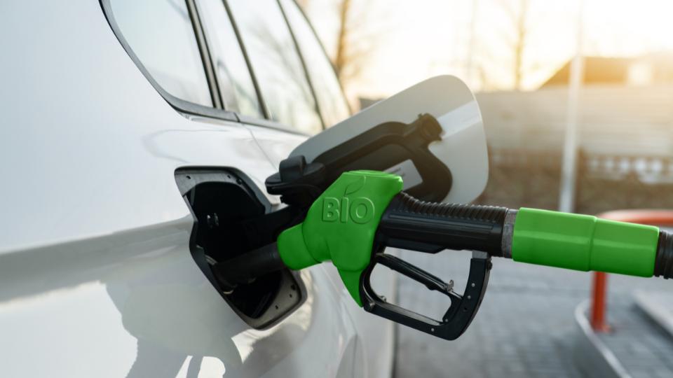 biofuel petrol pump going into a car