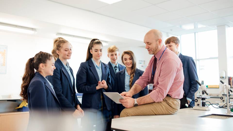 students back to school in a classroom