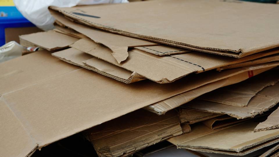 stack of sell cardboard waste