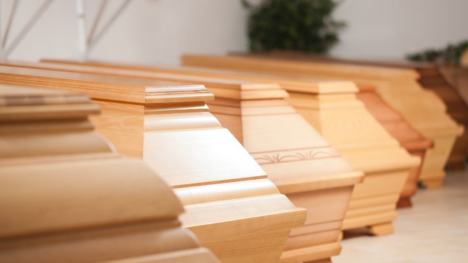 Recycled wooden coffins
