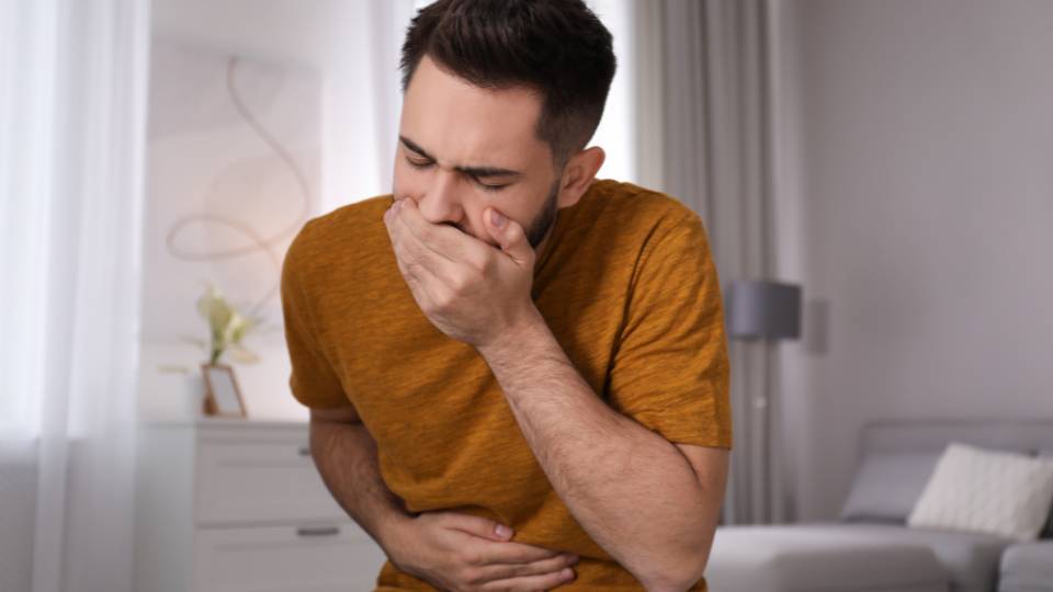 a person being sick from health risks of pests