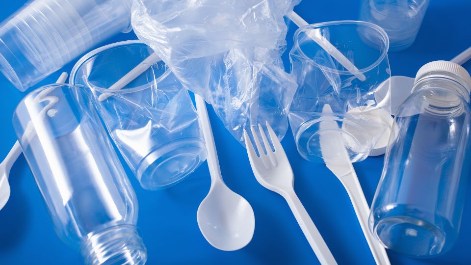 Single-use plastic waste from clinical supplies.