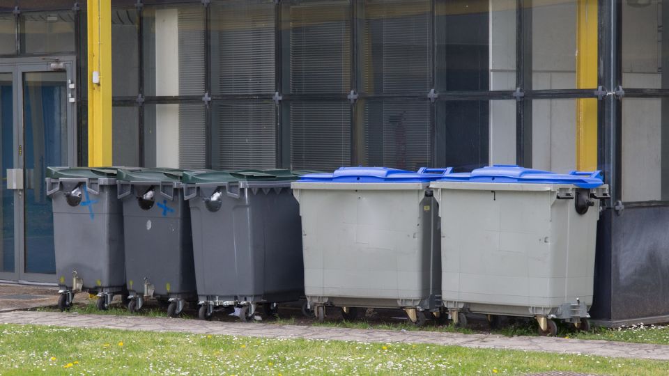 Commercial waste wheelie bin.