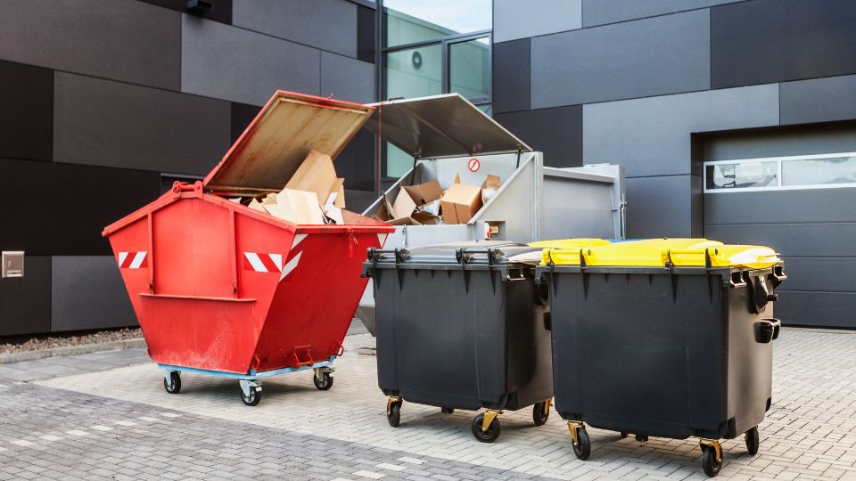 Business waste wheelie bins.