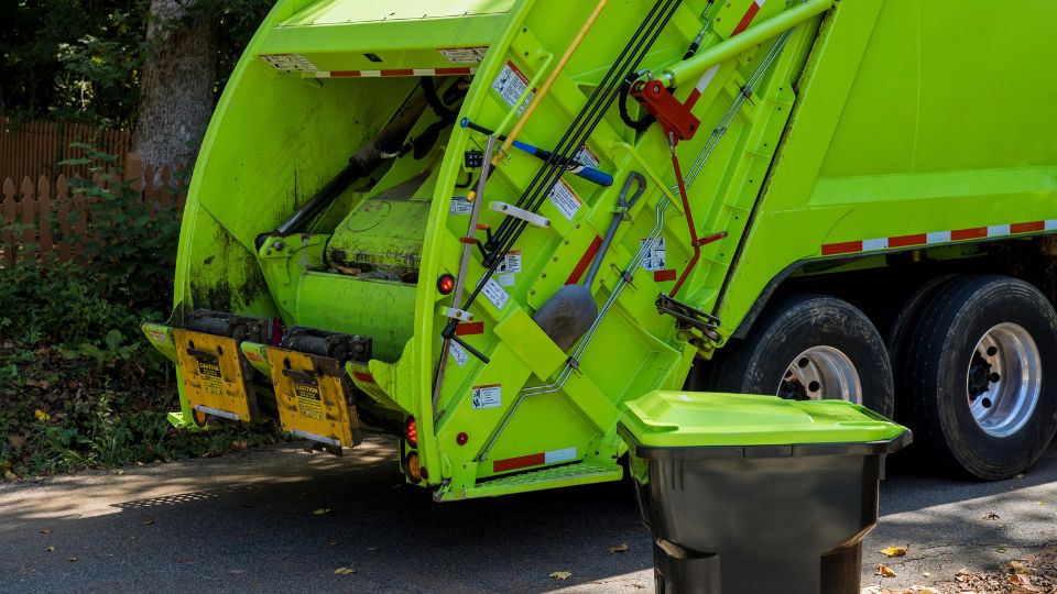 Green bin lorry.