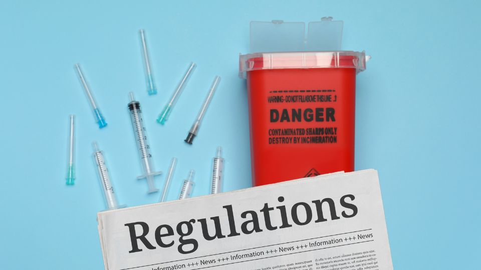 Regulations for sharps waste disposal