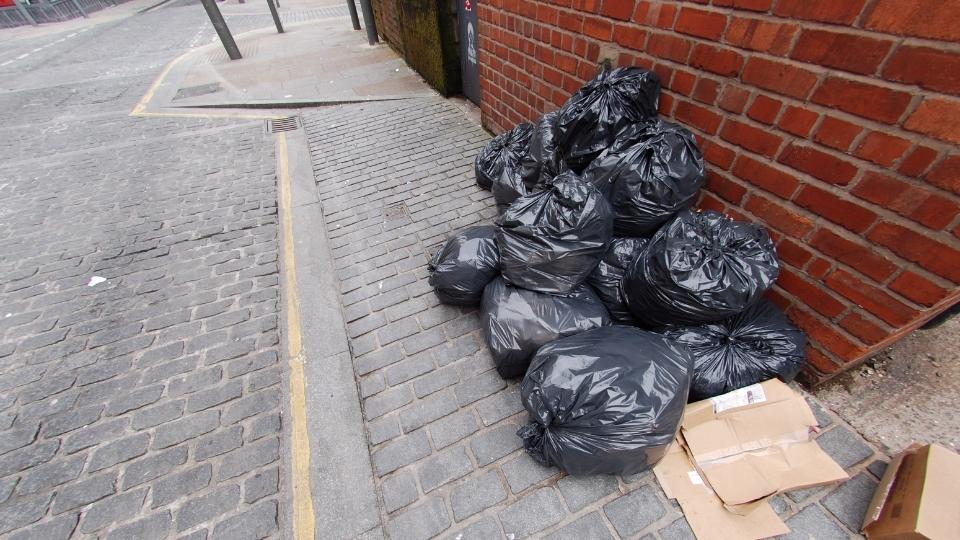 Commercial waste dumped in street in Trowbridge